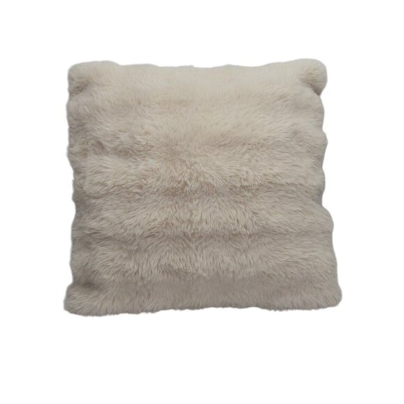 Faux Fur Throw Pillow Decorative Ivory White Utopia Bedding 20x20 - Picture 5 of 11